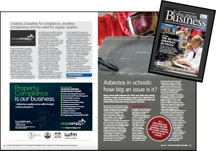 Image illustrating the article in Education Business Magazine page 51